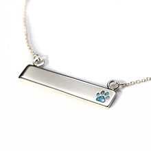 Sterling Silver Bar Necklace with Pawprint Everence Inlay everence.life