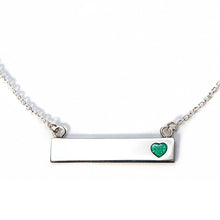 Sterling Silver Bar Necklace with Heart Everence Inlay everence.life