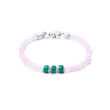 Rose Quartz, Three Everence Beads Everence Green Brummel Hook 7
