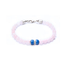 Rose Quartz, Two Everence Beads Everence Blue Lobster Claw 7.5