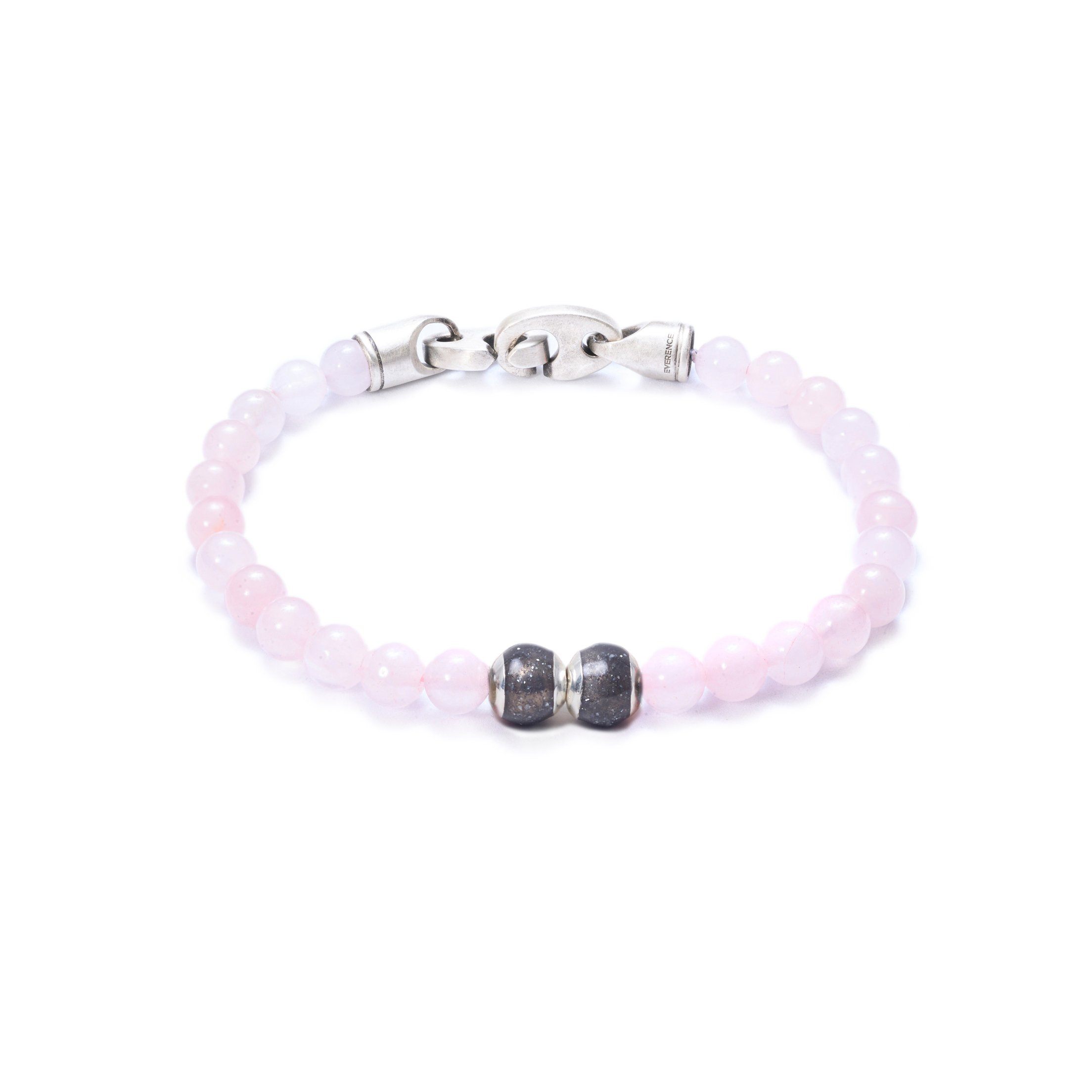 Rose Quartz, Two Everence Beads Everence Grey Brummel Hook 7