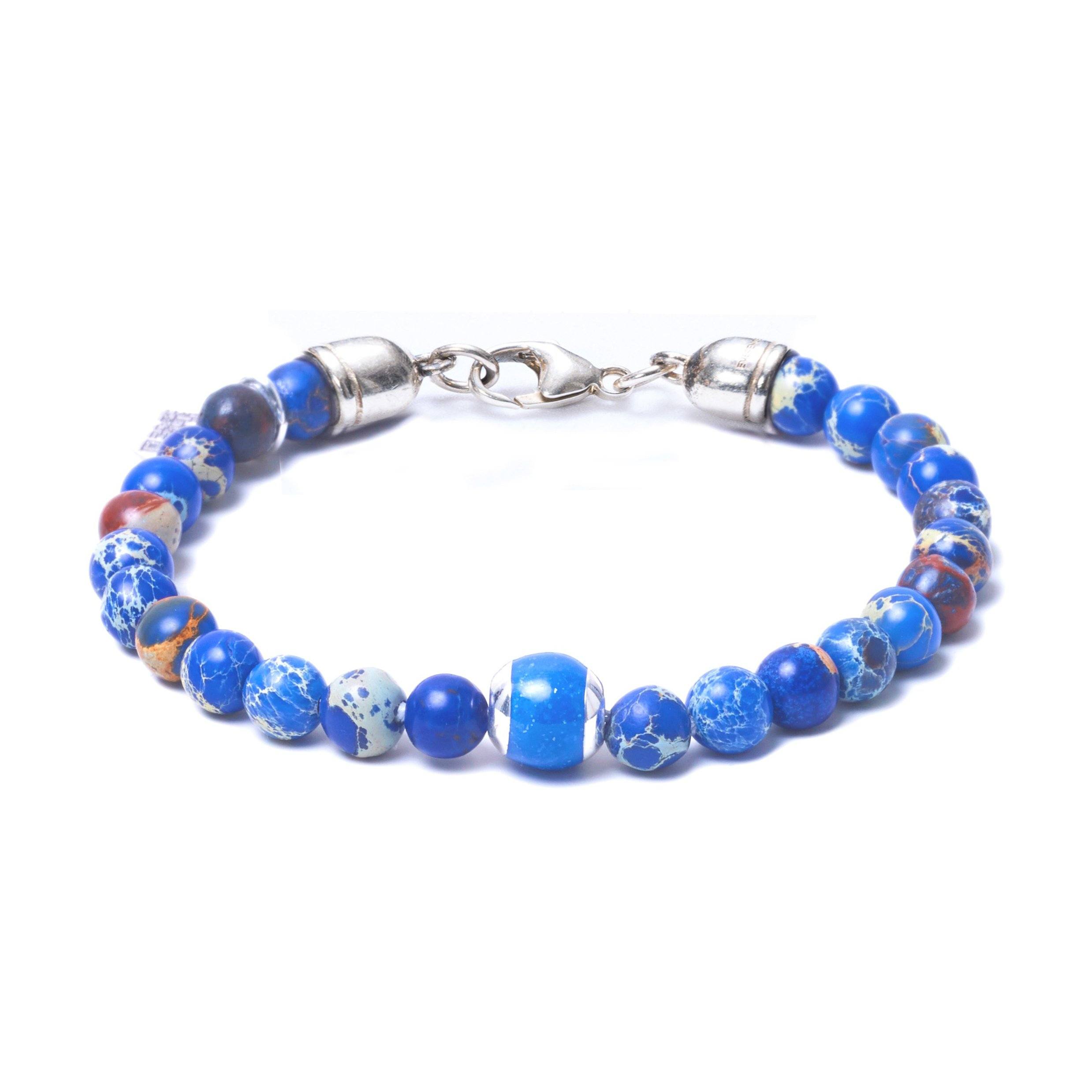 Blue Sea Jasper, One Everence Bead everence.life Blue Lobster Claw 7