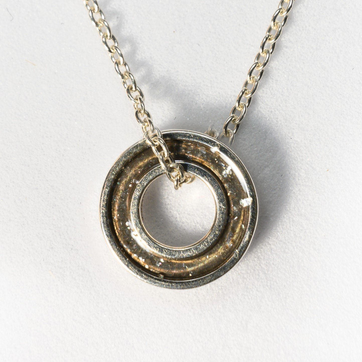 Sterling Silver Forever Charm Necklace with Everence Inlay everence.life Charcoal