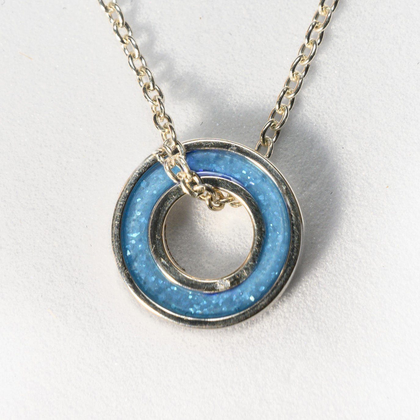 Sterling Silver Forever Charm Necklace with Everence Inlay everence.life Sky