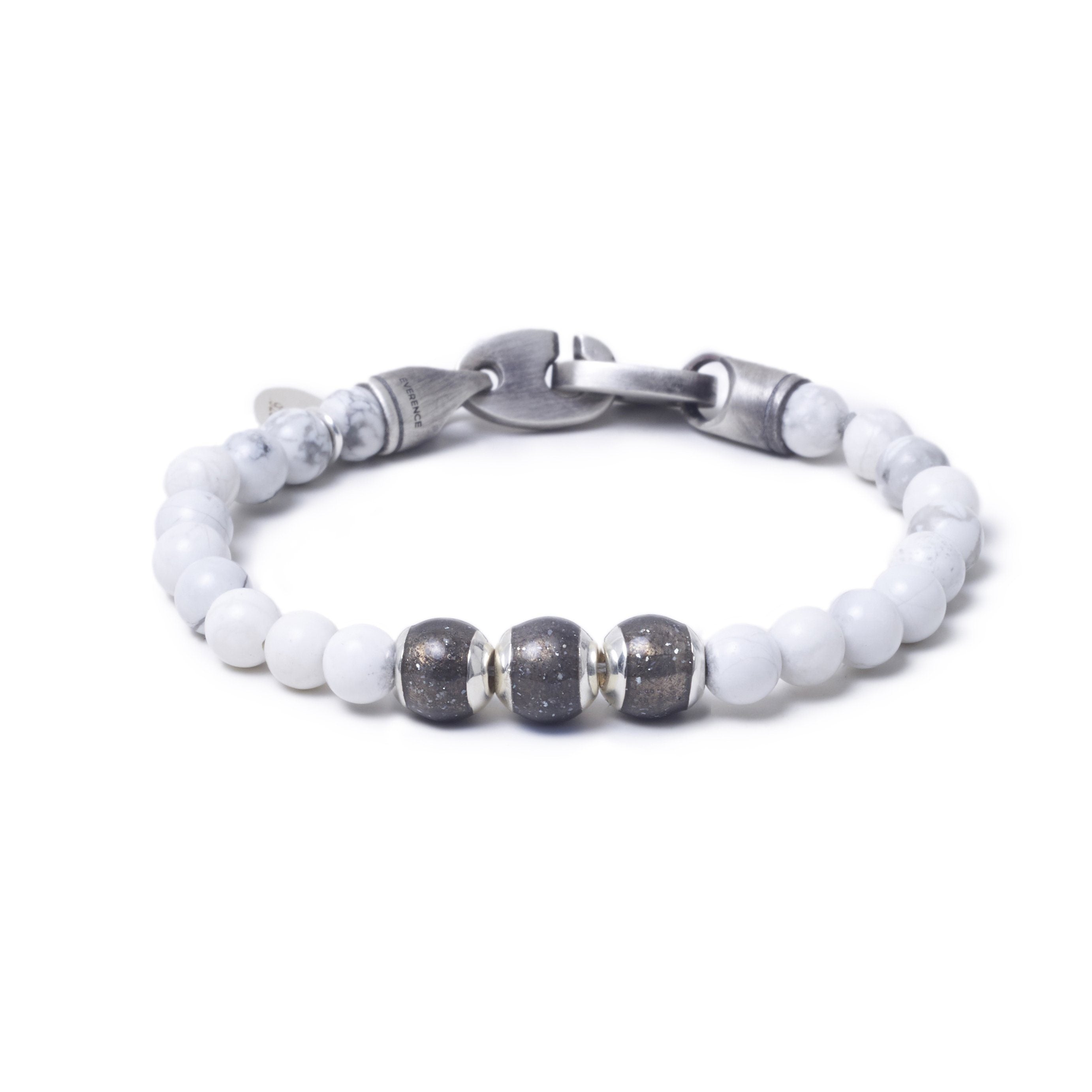 Howlite, Three Everence Beads everence.life Grey Brummel Hook 7