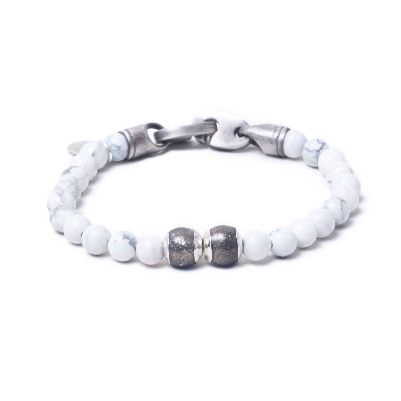 Howlite, Two Everence Beads everence.life Grey Brummel Hook 7