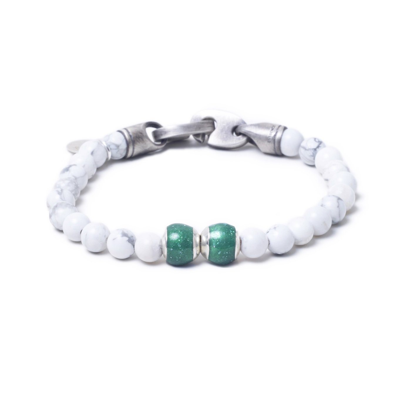 Howlite, Two Everence Beads everence.life Green Brummel Hook 7