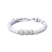 Howlite, Three Everence Beads everence.life Clear Lobster Claw 7