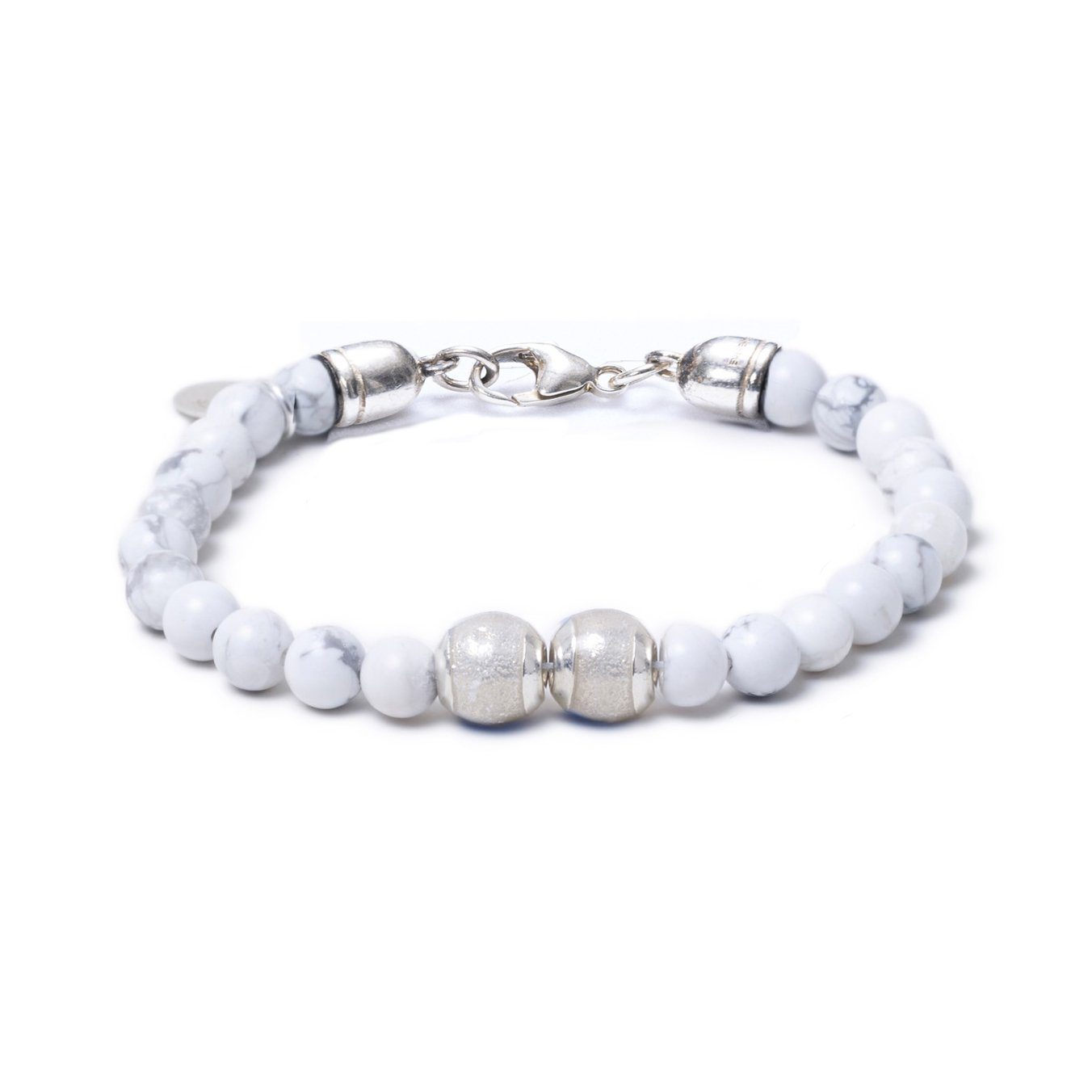 Howlite, Two Everence Beads everence.life Clear Lobster Claw 7