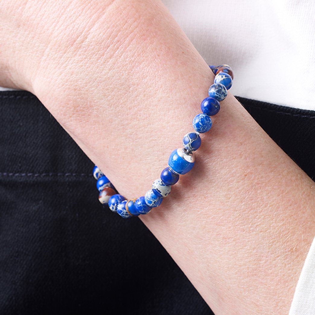 Blue Sea Jasper, Two Everence Beads everence.life