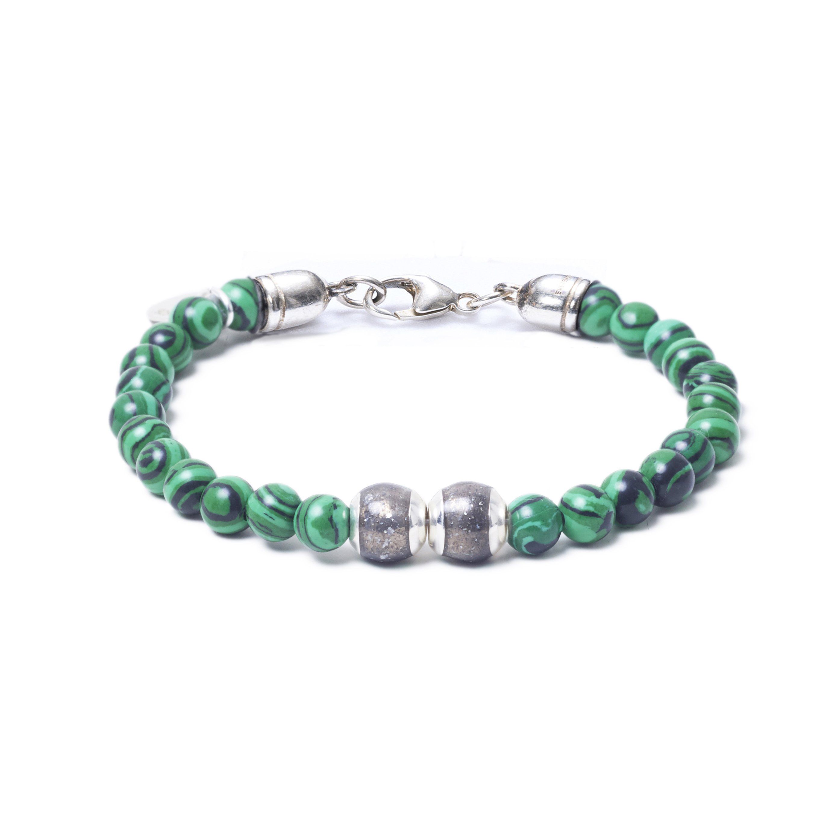 Malachite, Two Everence Beads everence.life Grey Lobster Claw 7