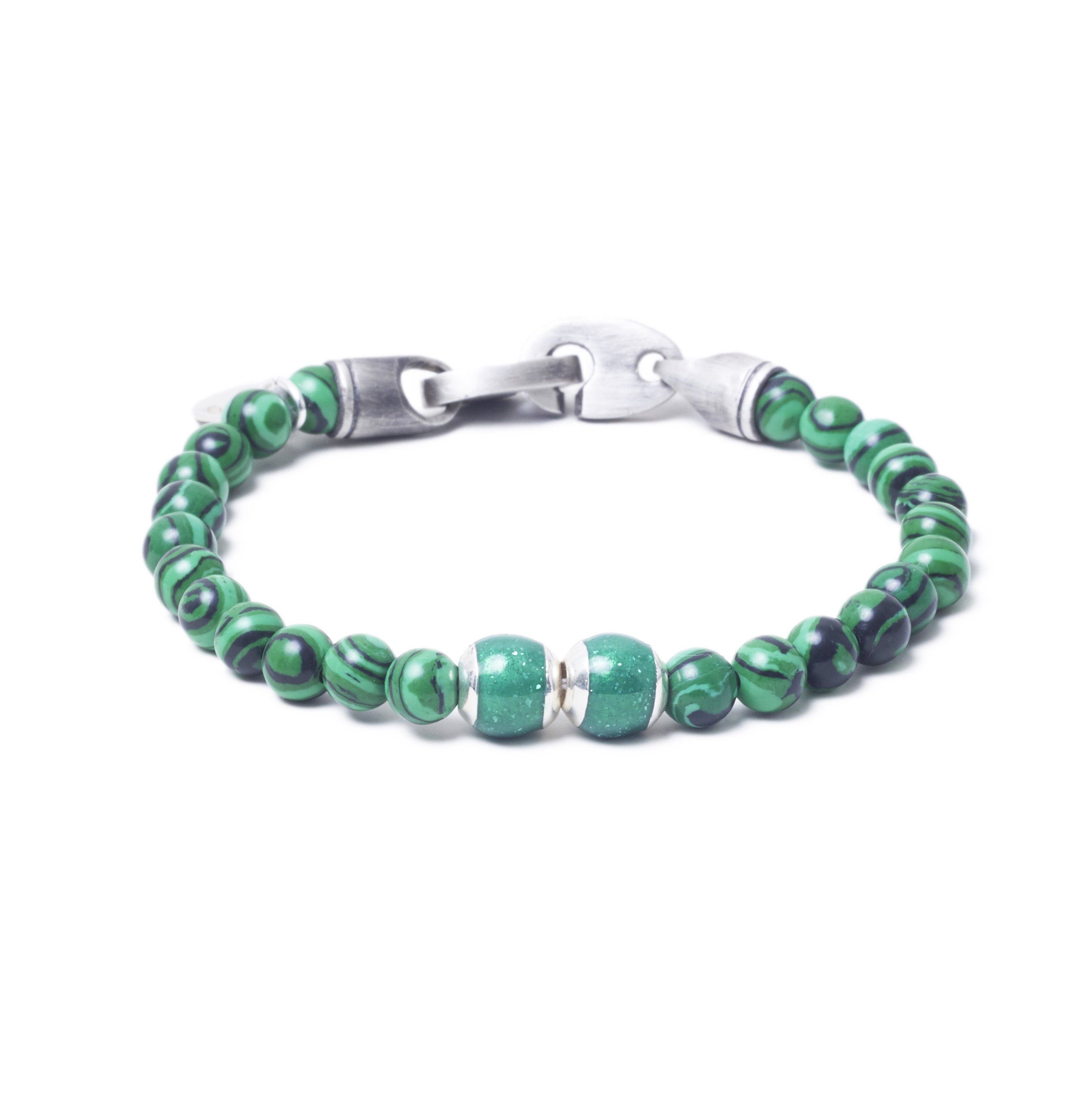 Malachite, Two Everence Beads everence.life Green Brummel Hook 7
