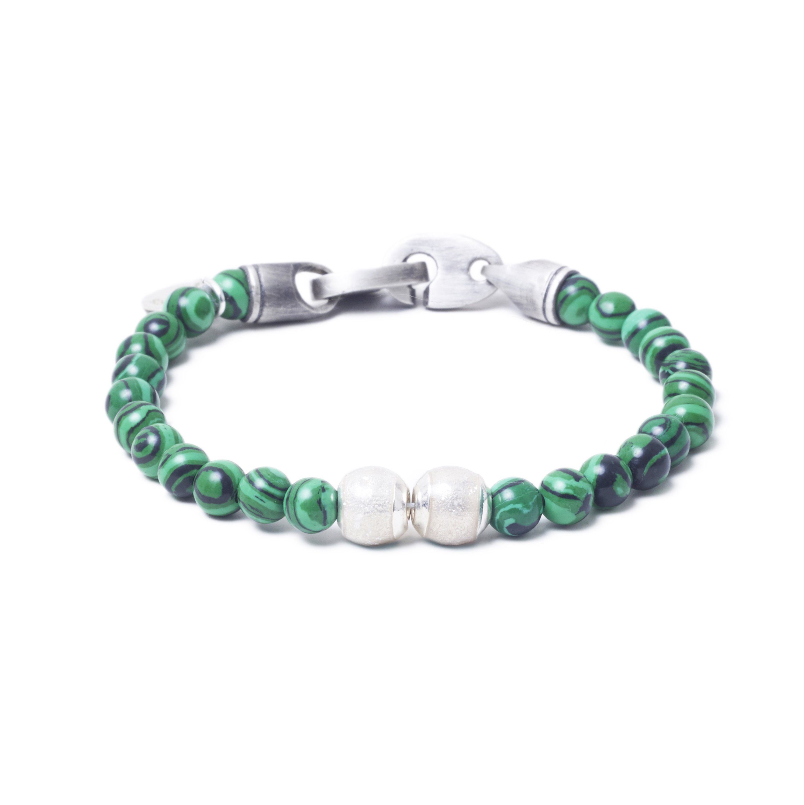 Malachite, Two Everence Beads everence.life Clear Brummel Hook 7