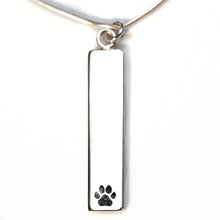 Sterling Silver Bar Pendant Necklace with Pawprint Everence Inlay everence.life Charcoal
