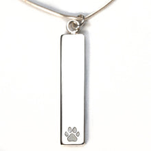 Sterling Silver Bar Pendant Necklace with Pawprint Everence Inlay everence.life Pearl