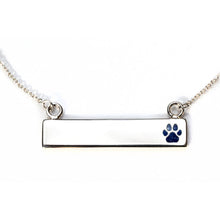 Sterling Silver Bar Necklace with Pawprint Everence Inlay everence.life Navy