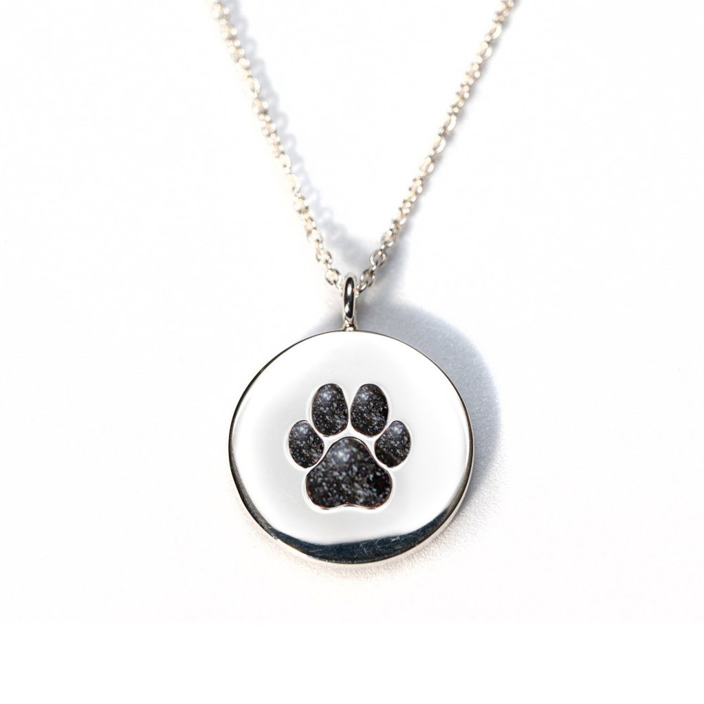 Sterling Silver Pawprint Pendant everence.life Charcoal