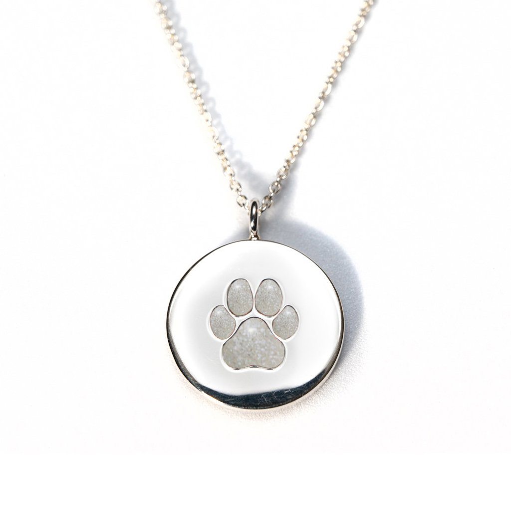 Sterling Silver Pawprint Pendant everence.life Pearl