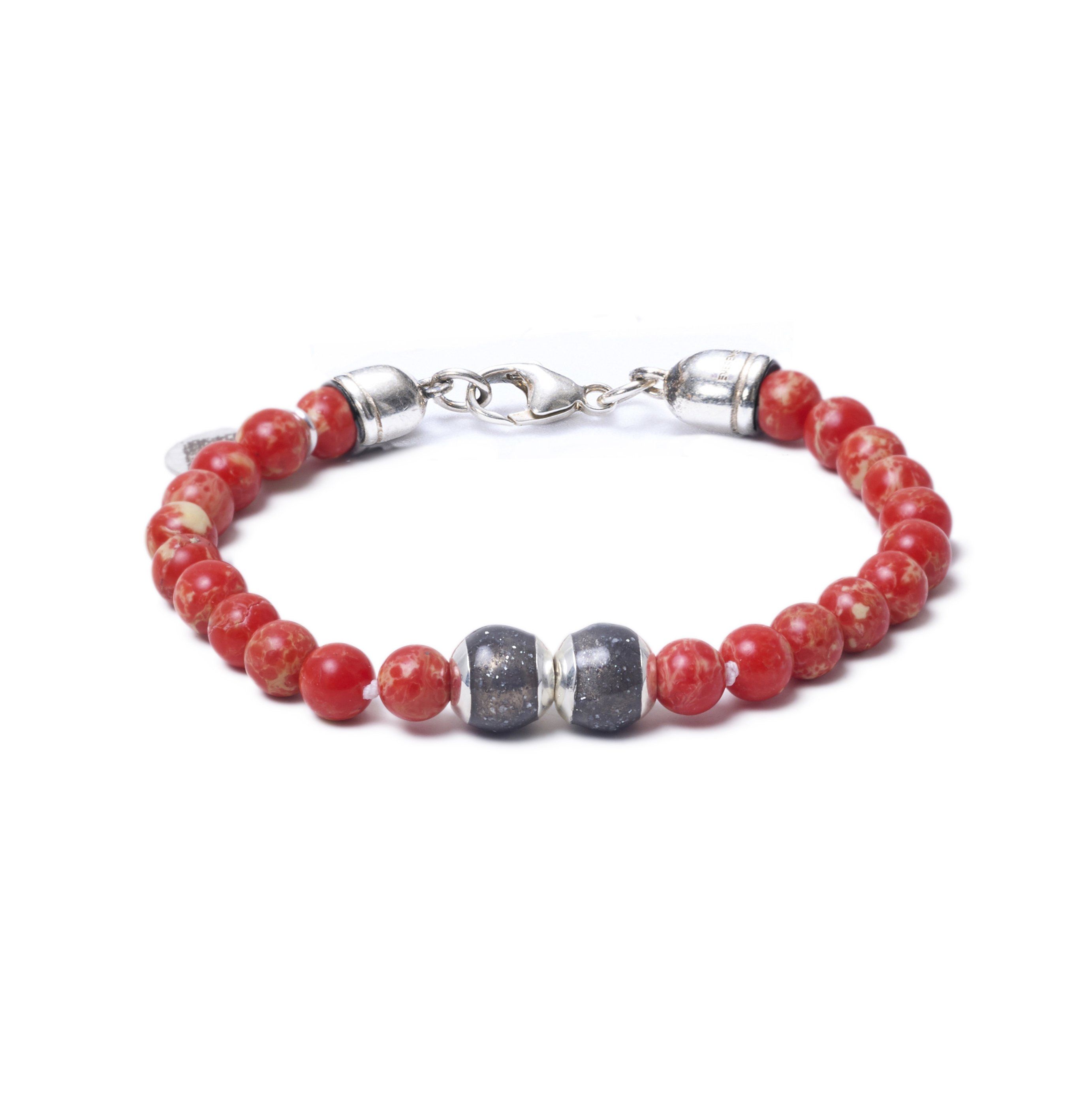 Red Sea Jasper, Two Everence Beads everence.life Grey Lobster Claw 7