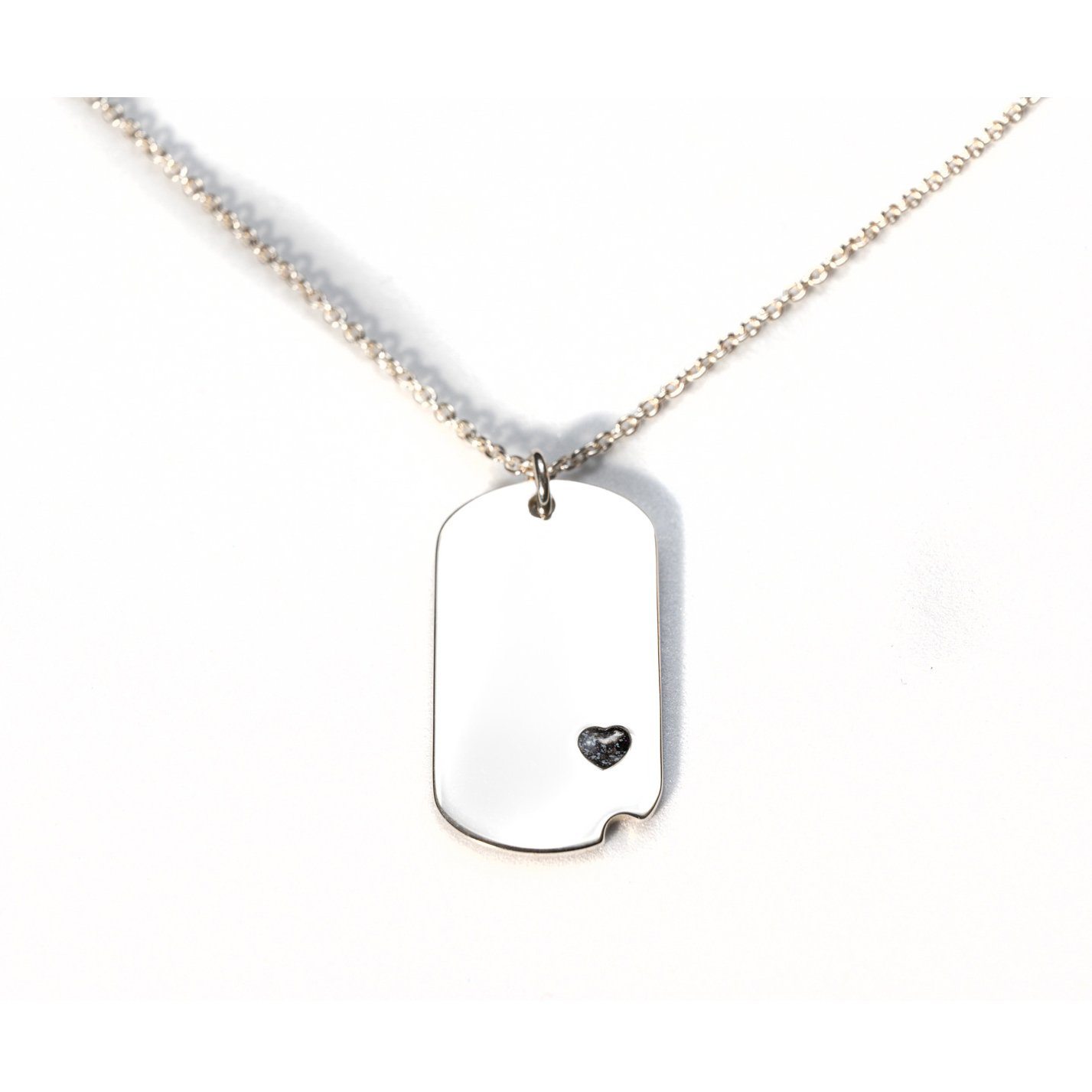 Sterling-Silver Dog Tag with Everence Inlay - Small Everence