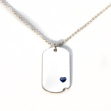 Sterling-Silver Dog Tag with Everence Inlay - Small Everence Navy