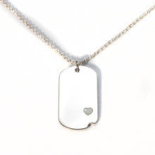 Sterling-Silver Dog Tag with Everence Inlay - Small Everence Pearl
