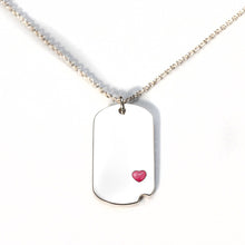 Sterling-Silver Dog Tag with Everence Inlay - Small Everence Scarlet