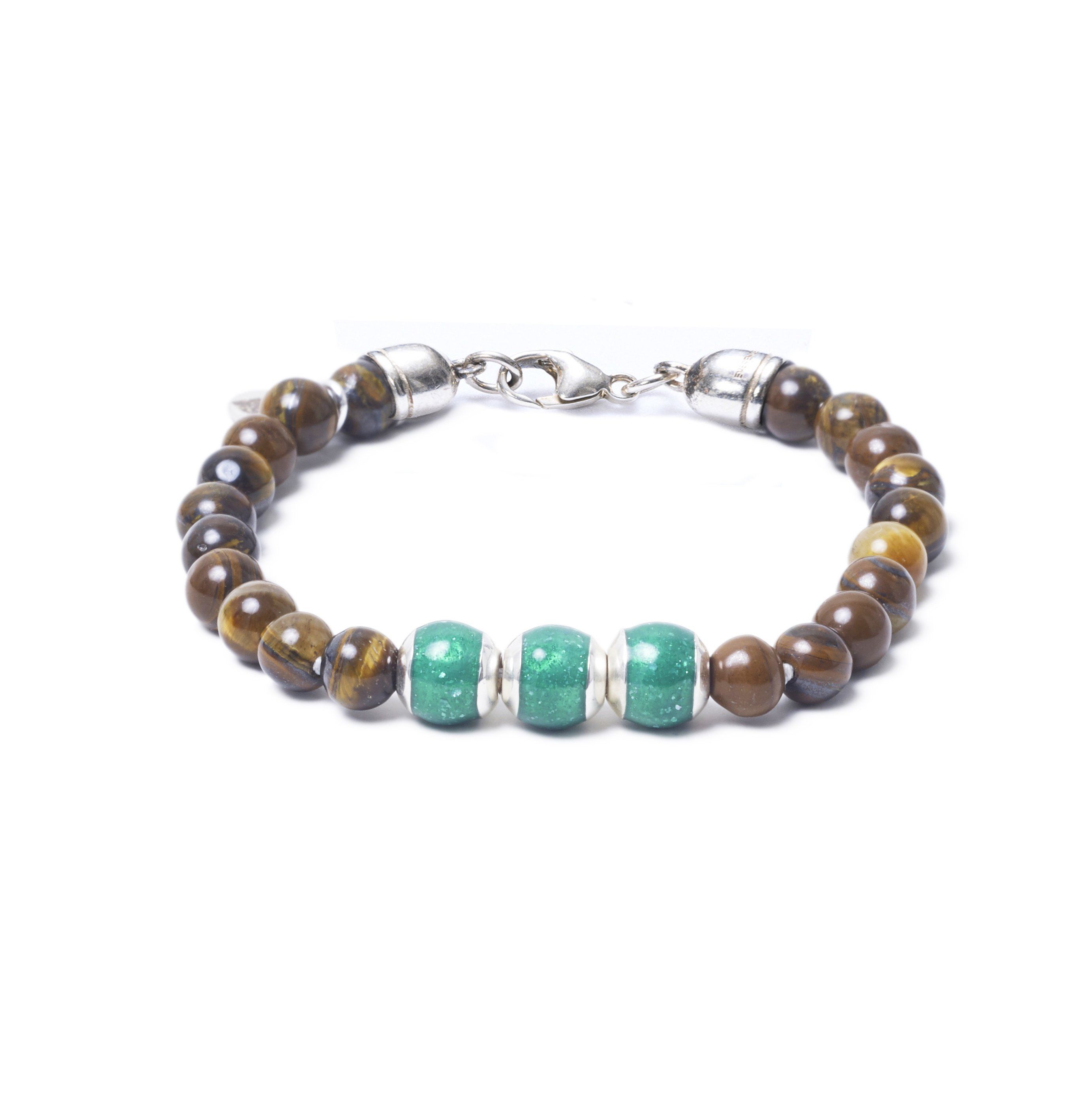 Tiger Eye, Three Everence Beads everence.life Green Lobster Claw 7