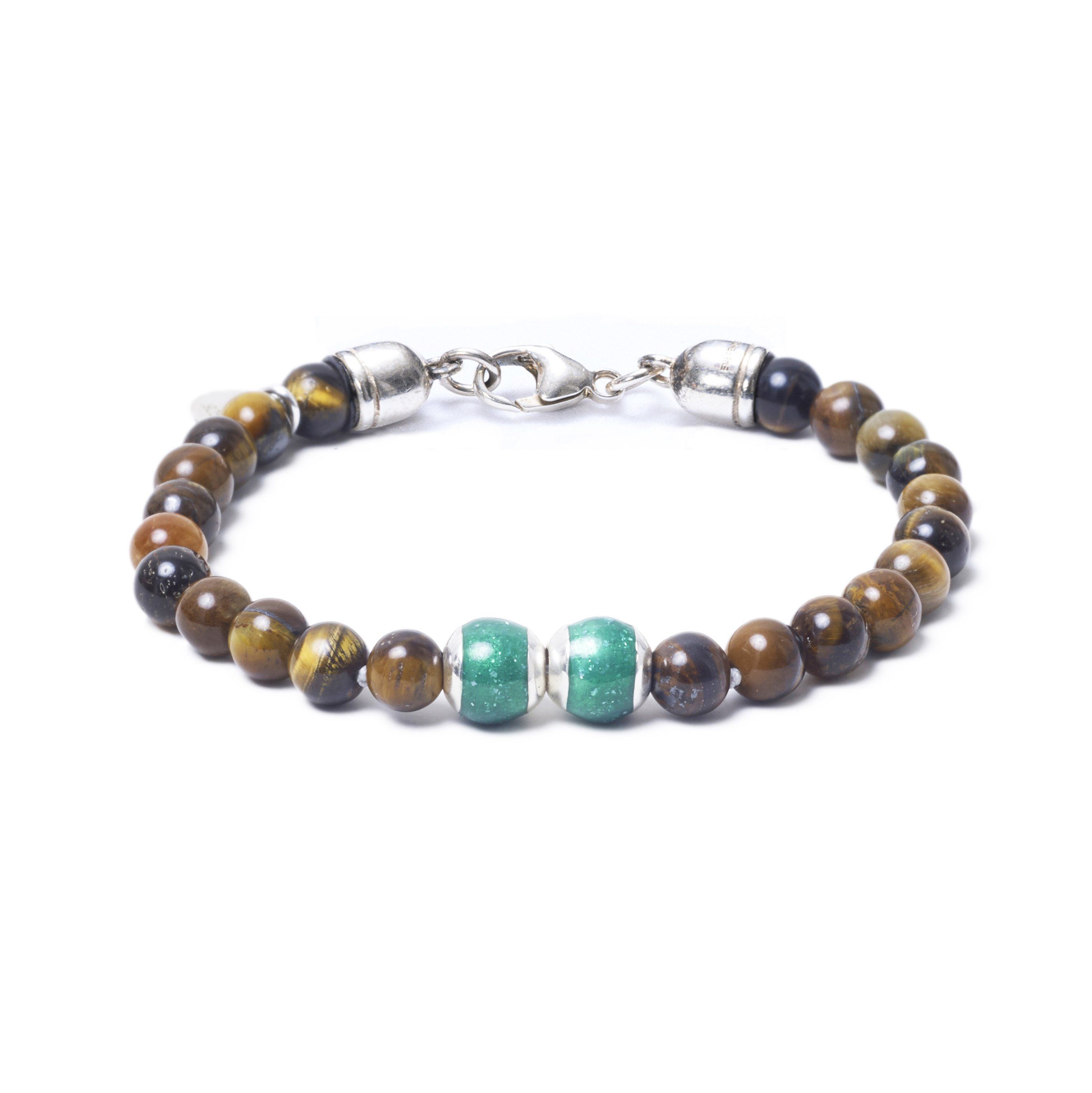 Tiger Eye, Two Everence Beads everence.life Green Lobster Claw 7