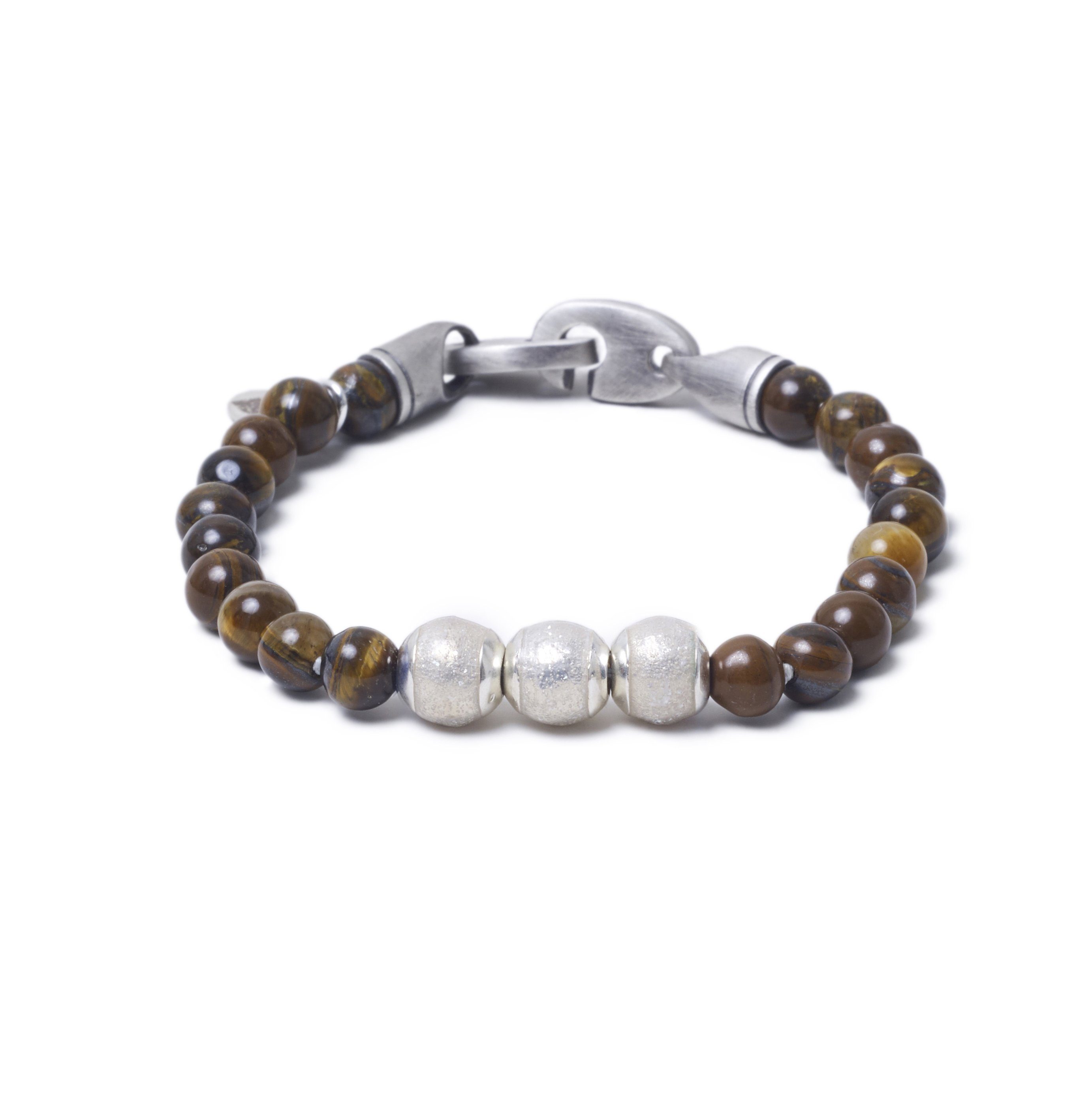 Tiger Eye, Three Everence Beads everence.life Clear Brummel Hook 7