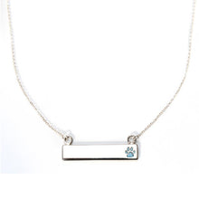 Sterling Silver Bar Necklace with Pawprint Everence Inlay everence.life 