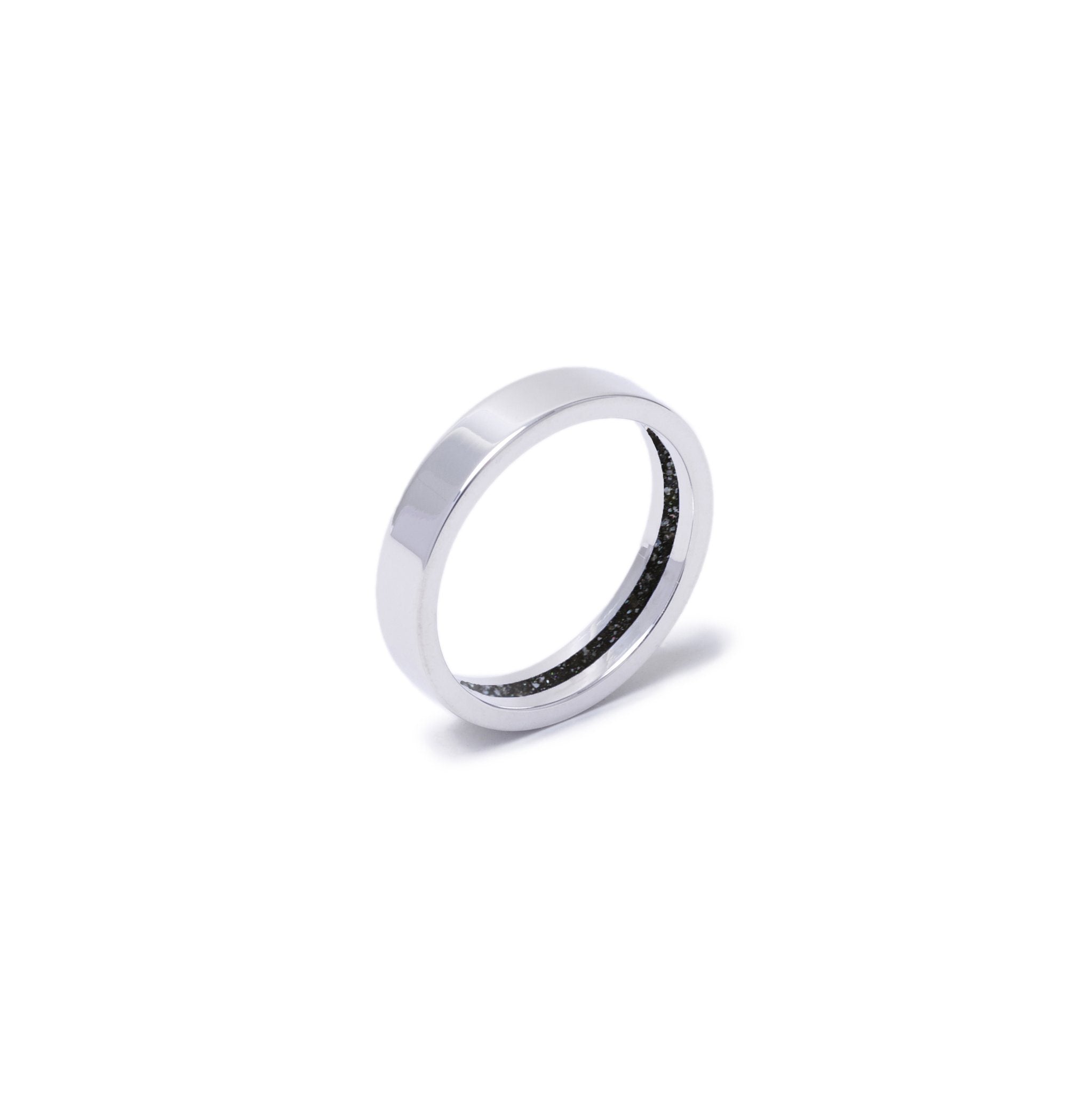 Everence Ring, 10k White Gold everence.life 4mm Charcoal 