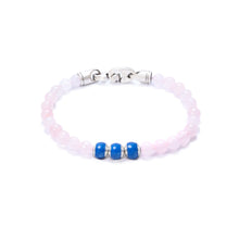 Rose Quartz, Three Everence Beads Everence Blue Brummel Hook 7