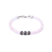 Rose Quartz, Three Everence Beads Everence Grey Lobster Claw 7