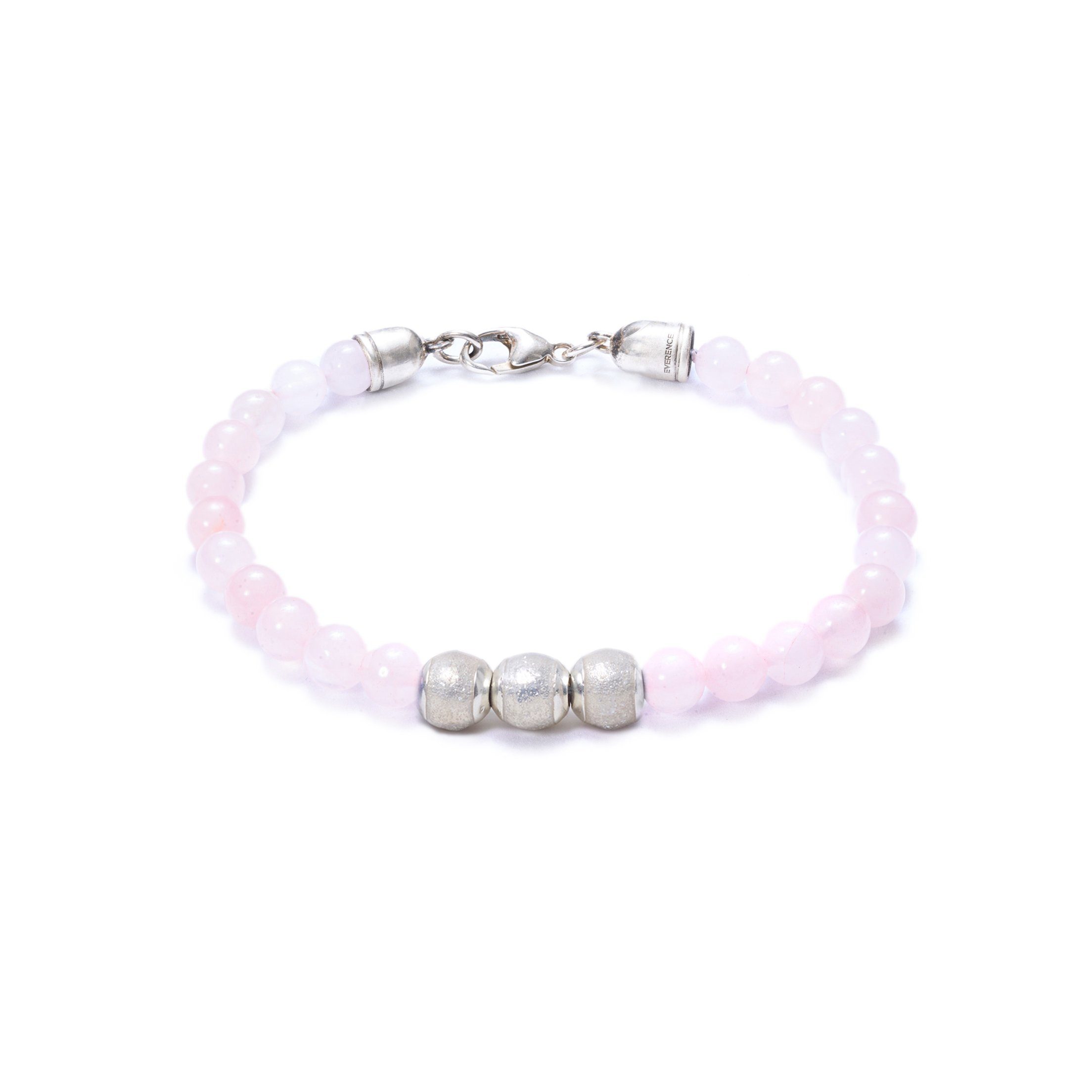 Rose Quartz, Three Everence Beads Everence Clear Lobster Claw 7