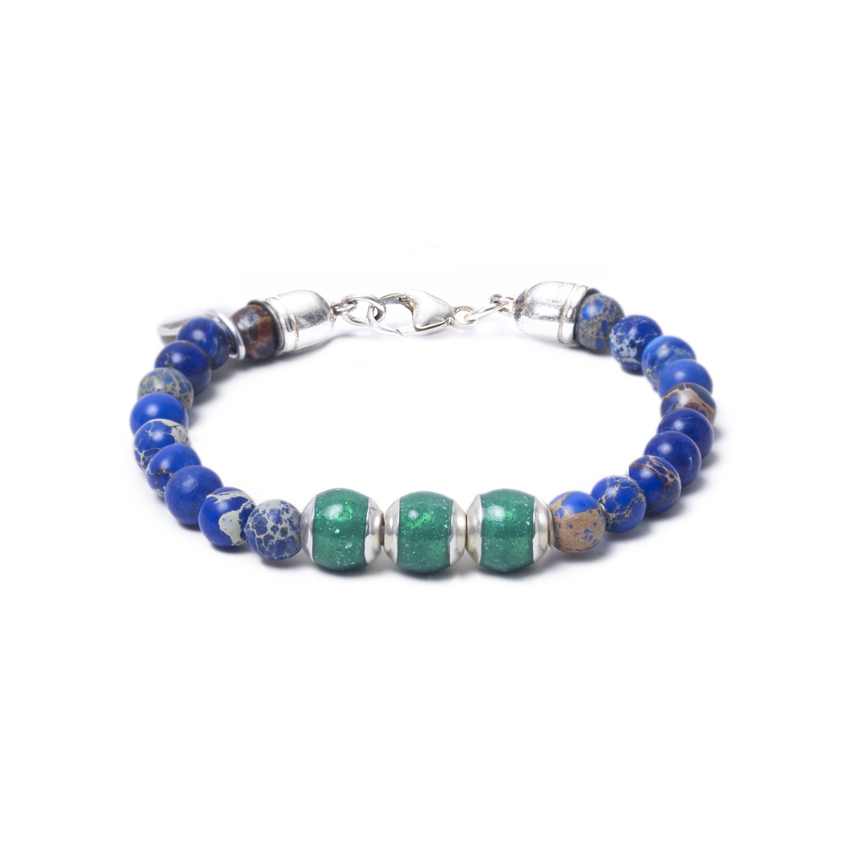 Blue Sea Jasper, Three Everence Beads everence.life Green Lobster Claw 7