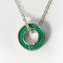 Sterling Silver Forever Charm Necklace with Everence Inlay everence.life Emerald 