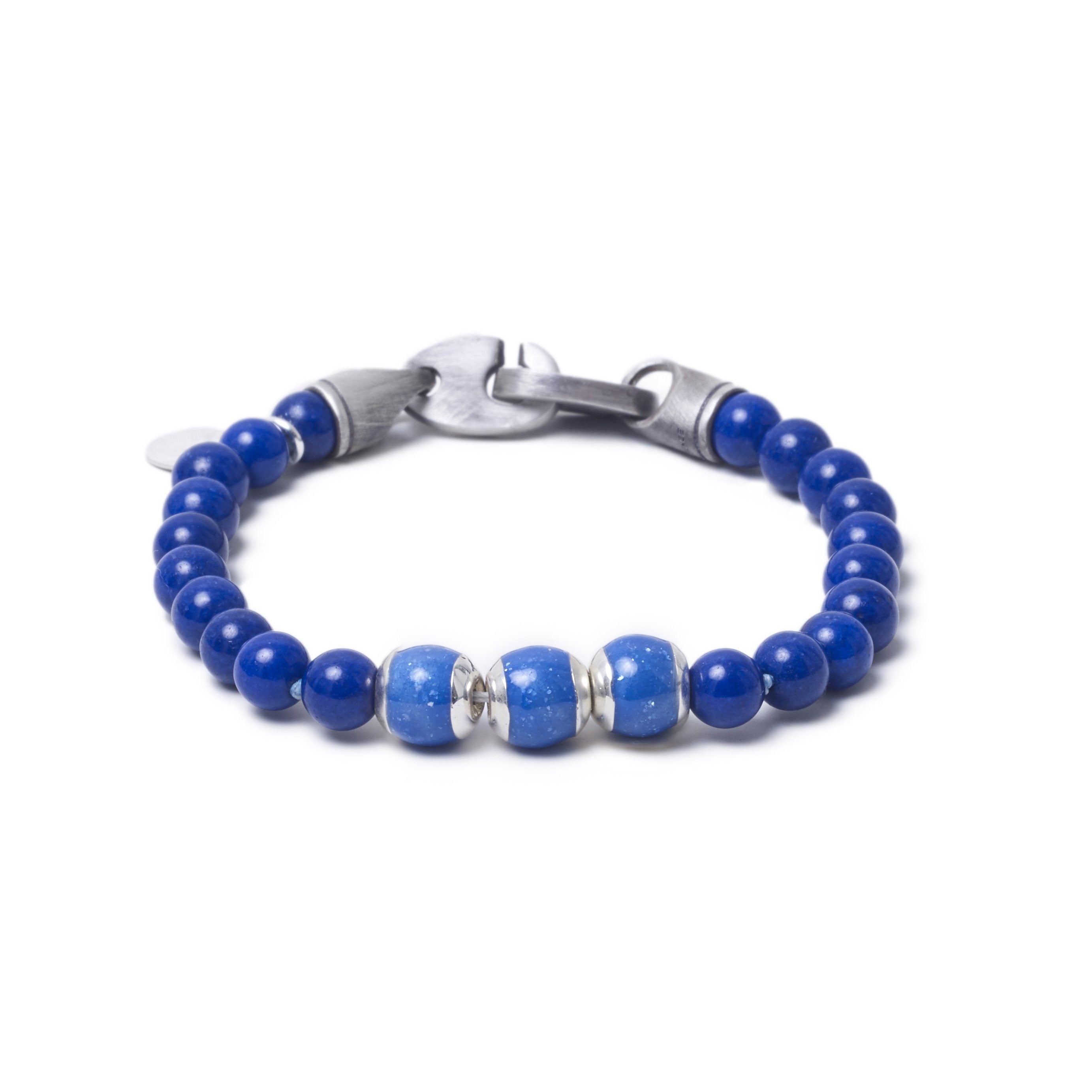 Lapis Lazuli, Three Everence Beads everence.life Blue Brummel Hook 7
