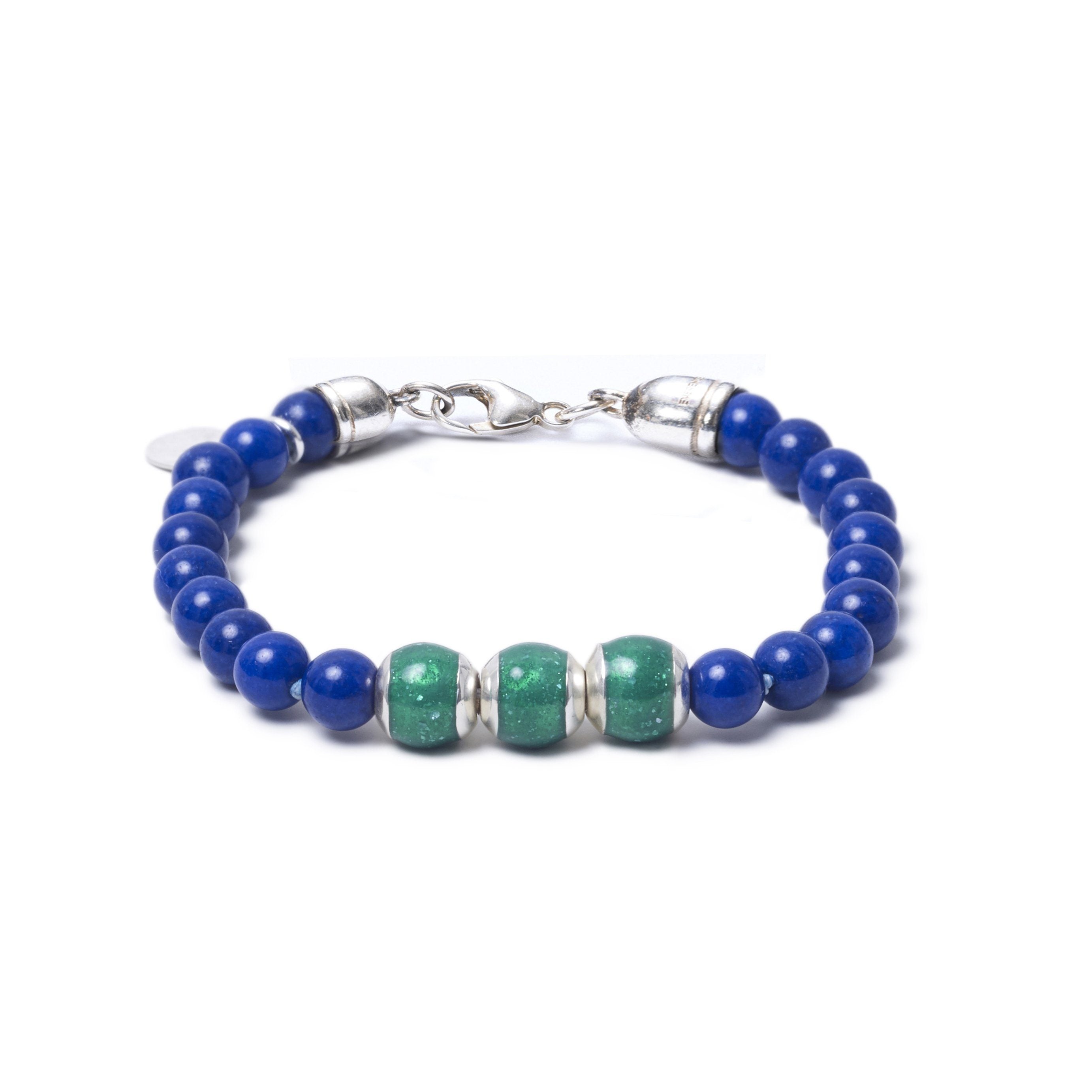 Lapis Lazuli, Three Everence Beads everence.life Green Lobster Claw 7