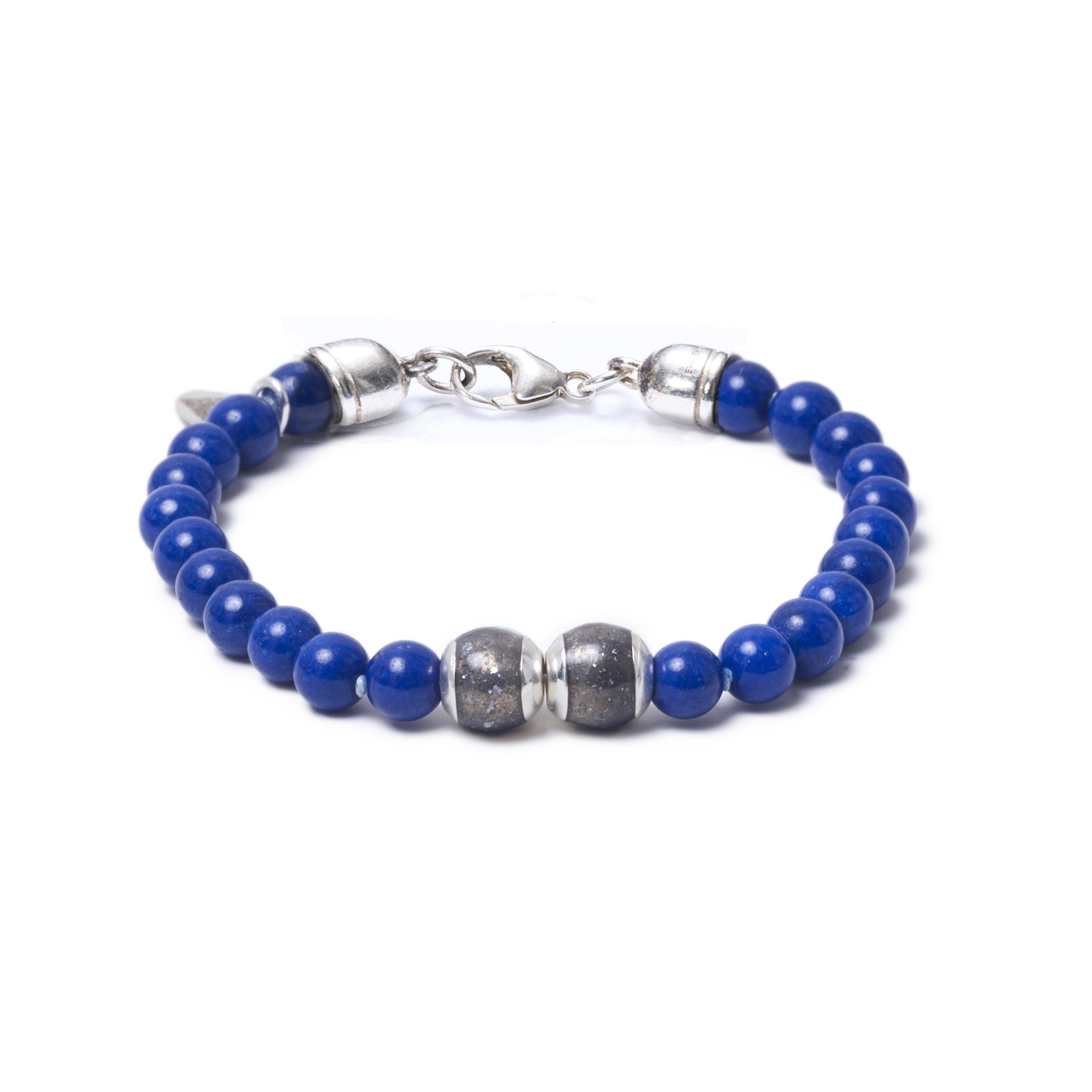 Lapis Lazuli, Two Everence Beads everence.life Grey Lobster Claw 7