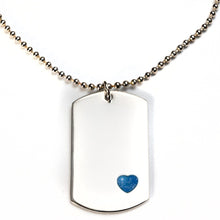 Sterling-Silver Dog Tag with Everence Inlay - Large Everence Sky 