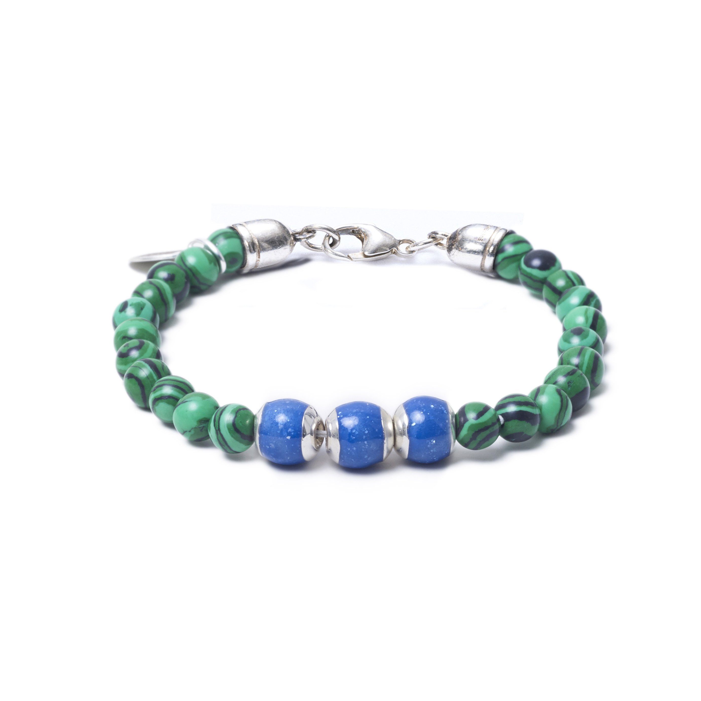 Malachite, Three Everence Beads everence.life Blue Lobster Claw 7