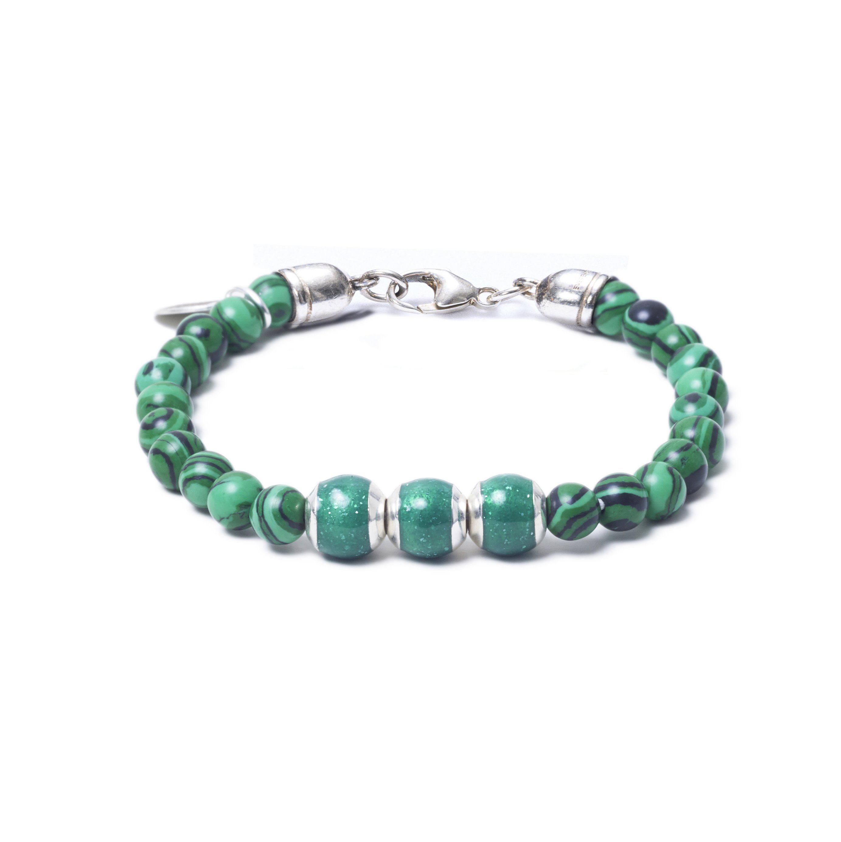 Malachite, Three Everence Beads everence.life Green Lobster Claw 7