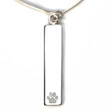 Sterling Silver Bar Pendant Necklace with Pawprint Everence Inlay everence.life Pearl 