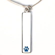Sterling Silver Bar Pendant Necklace with Pawprint Everence Inlay everence.life Sky 