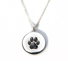 Sterling Silver Pawprint Pendant everence.life Charcoal 