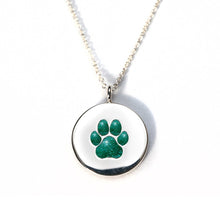 Sterling Silver Pawprint Pendant everence.life Emerald 