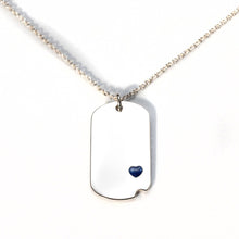 Sterling-Silver Dog Tag with Everence Inlay - Small Everence Navy 