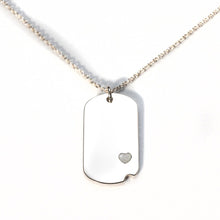 Sterling-Silver Dog Tag with Everence Inlay - Small Everence Pearl 