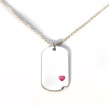 Sterling-Silver Dog Tag with Everence Inlay - Small Everence Scarlet 